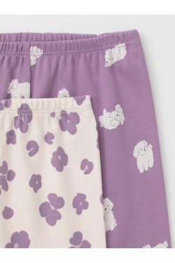 К 4718-2уп/молочный Н085.2,фиолетовый Н052.2 набор брюки для девочки