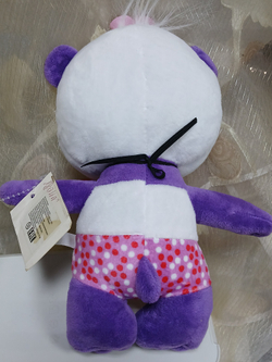 Панда с синим бантом, 26 см