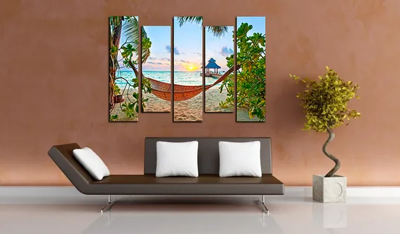 Модульная картина "Морской гамак"