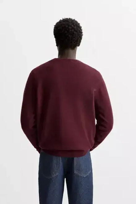 ZARA СВИТЕР ИЗ 100% КАШЕМИРА, БОРДОВЫЙ