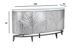 Комод Garda Decor серебристый с декором 182*41*97 см