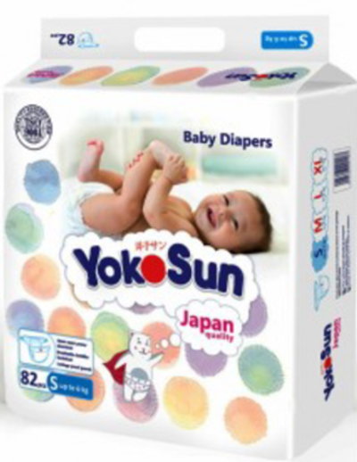Подгузники YOKOSUN S (до 6  кг) 82 шт