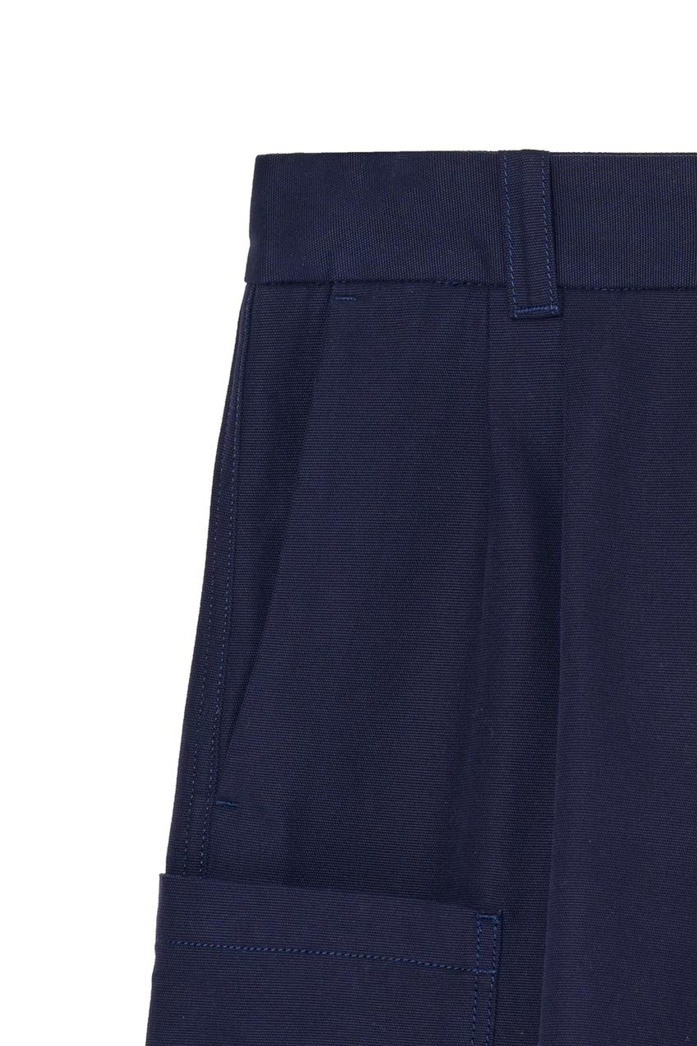 ZARA X BENITO ANTONIO ШОРТЫ-БЕРМУДЫ-КАРГО СВОБОДНОГО КРОЯ С ЗАЩИПАМИ, ТЕМНО-СИНИЙ