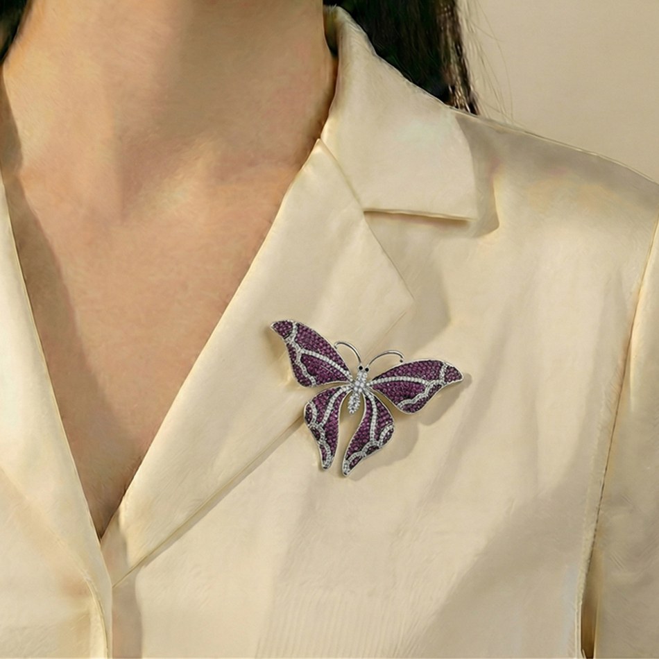 Брошь Fiore Luna Бабочка Zircon XR05662M1 V/S