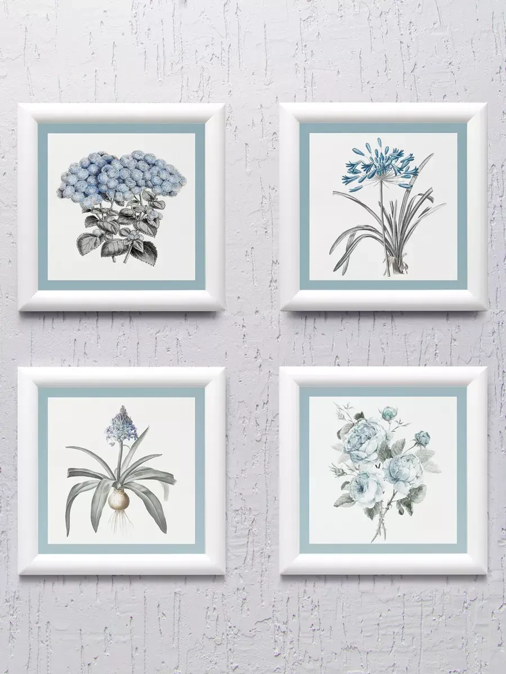 Картины на стену интерьерная на холсте 4 шт, 23*23 см