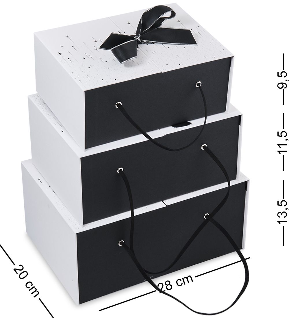 WF-185-B Набор коробок из 3 шт, черно-белый