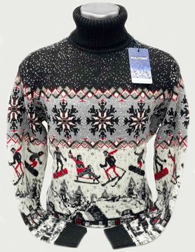 Pulltonic из шерсти и кашемира "Зимние забавы" Размеры (46-54)