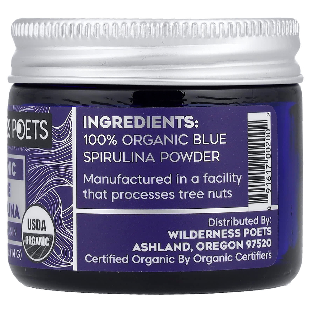 Wilderness Poets, Органический фикоцианин из голубой спирулины, 14 г (0,5 унции)