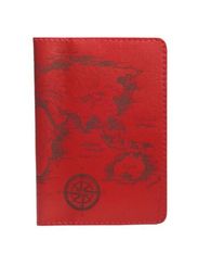 Обложка для паспорта Карта красная кожа