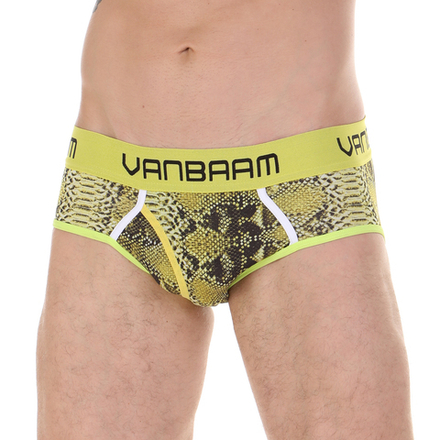 Трусы мужские брифы желтые с принтом Van Baam VB45177