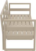 Диван пластиковый трехместный с подушками Siesta Contract Mykonos XL, бежевый, черный