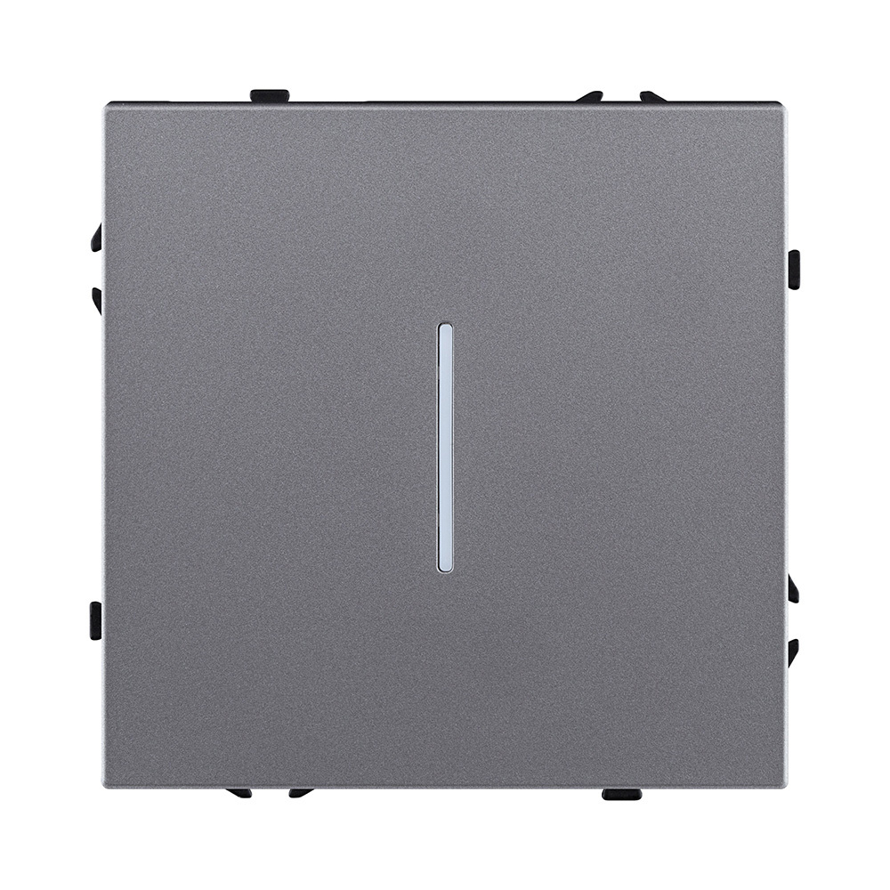 Выключатель 1-клавишный 10А/250В с LED подсветкой, серый Kollinger Eclipse EC-007GY