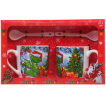 Кружка керамическая 200мл в наборе 2шт с ложками «Загадочный Дракон»