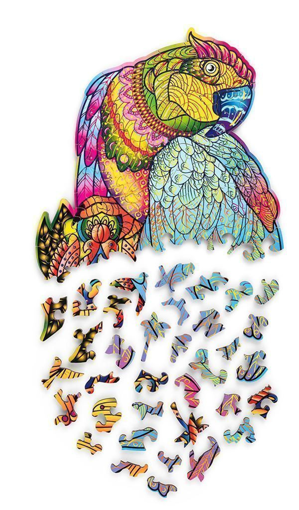 Деревянный пазл Wood Trick Яркий Попугай (35x20 см)