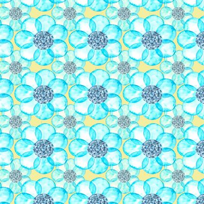 Нежные акварельные цветы. Watercolor blue flowers , pattern