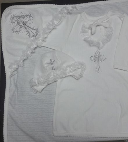 Крестильный набор рост 62-68  "Капелька" для девочки