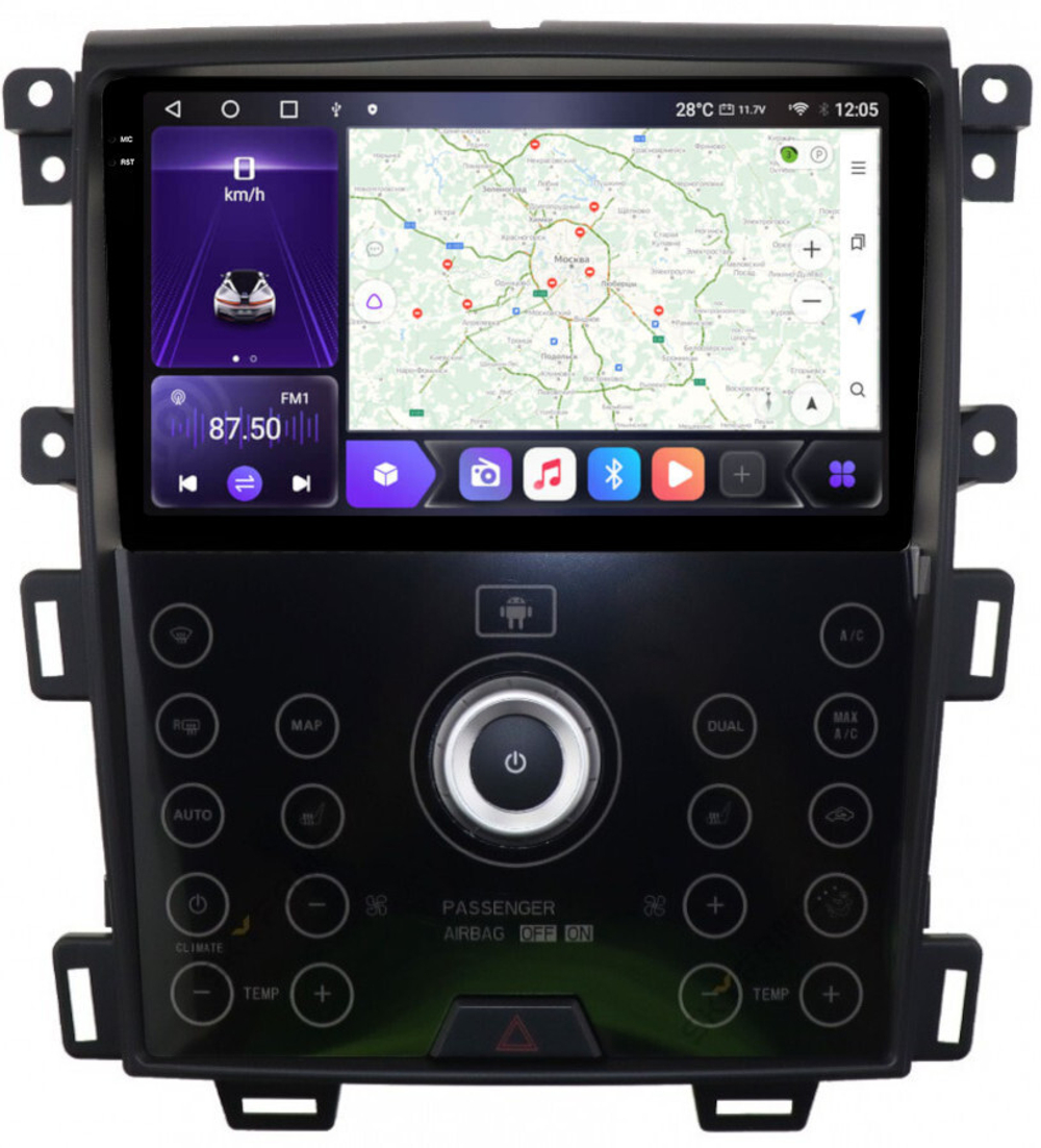 Магнитола для Ford Edge 2010-2015 - Carmedia SF-9065-B (рамка 9") QLed+2K, Android 12, TS10, CarPlay, 4G SIM-слот