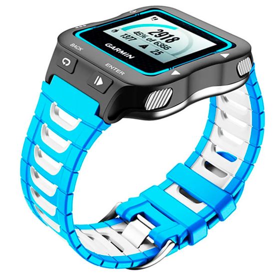 Ремешок для Garmin Forerunner 920XT силиконовый двухцветный (Голубой/белый)
