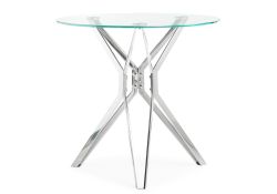 Стеклянный стол Roko 90х75 chrome