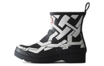 HUNTER Abrasion Resistant Rain Boots Women"s Black White