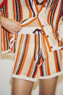 ZARA ТРИКОТАЖНЫЕ ШОРТЫ, РАЗНОЦВЕТНЫЙ