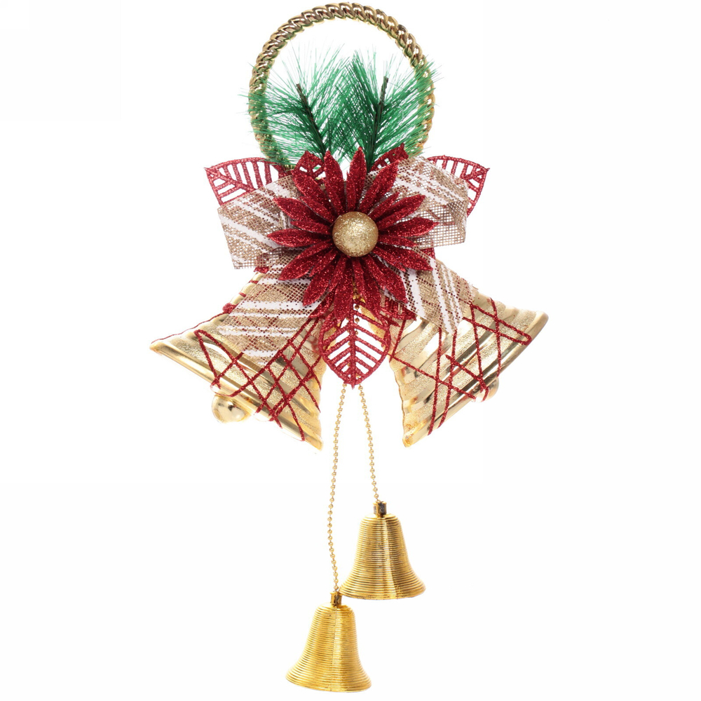 Украшение новогоднее «Звонкие колокольчики» 30*19 см, Золото