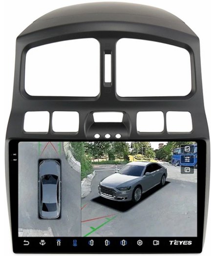 Магнитола для Hyundai Santa Fe 2000-2013 - Teyes CC3-2K-360 на Android 10, 2K QLED, 6Гб+128Гб, CarPlay, 4G SIM-слот, 4 камеры в комплекте