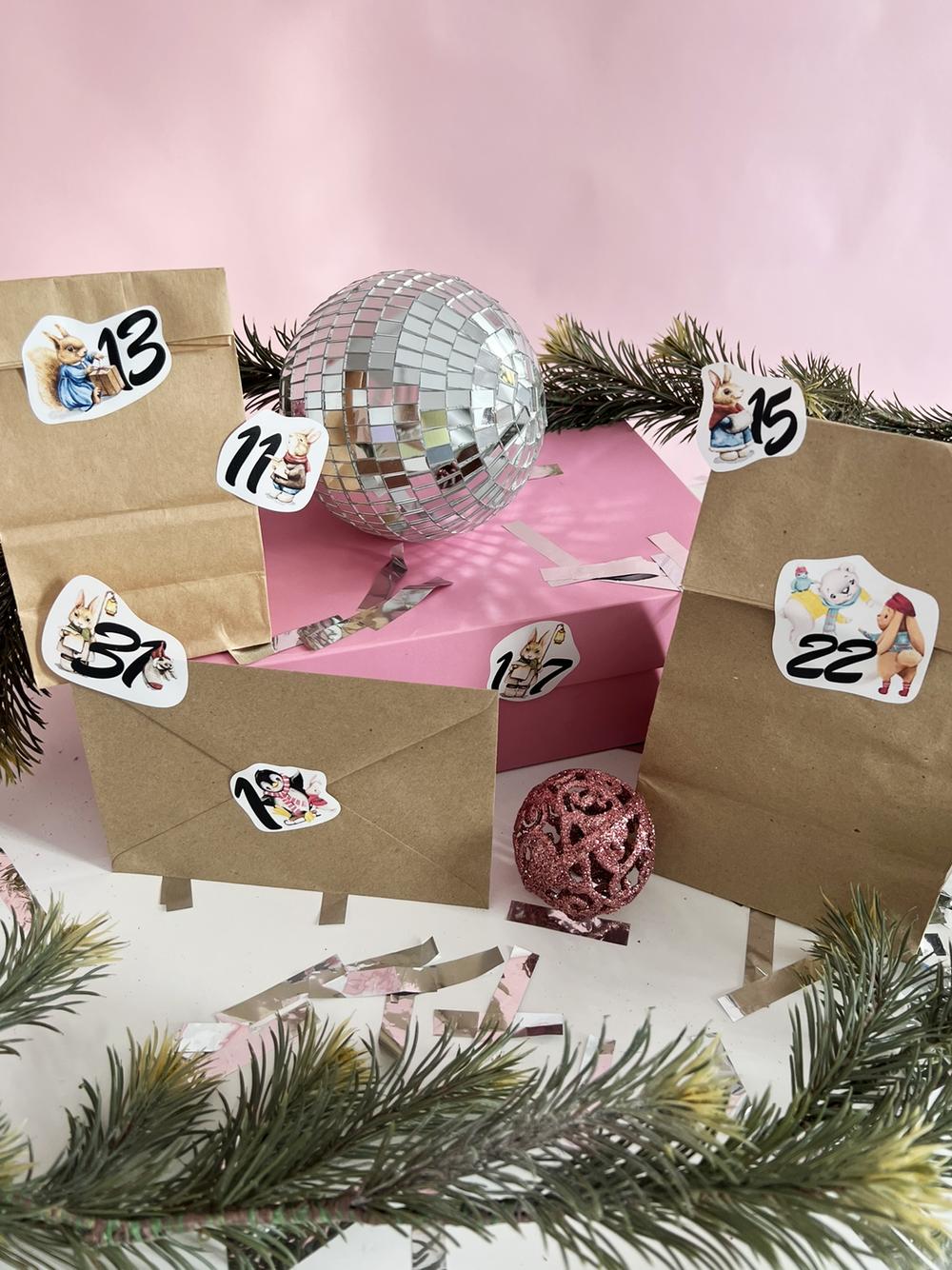 наклейки для адвент-календаря