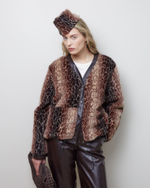 Куртка двухсторонняя из шерсти Стелла Маккартни и искусственной кожи шоколад