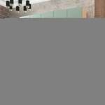 Шкаф Агератум МДФ четырехсекционный с антресолью и стеллажом Лайн шалфей (0,27) А10024 матовая - Дуб Сонома 3025  210*50*260