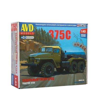 Сборная модель AVD Седельный тягач УРАЛ-375С, 1/43