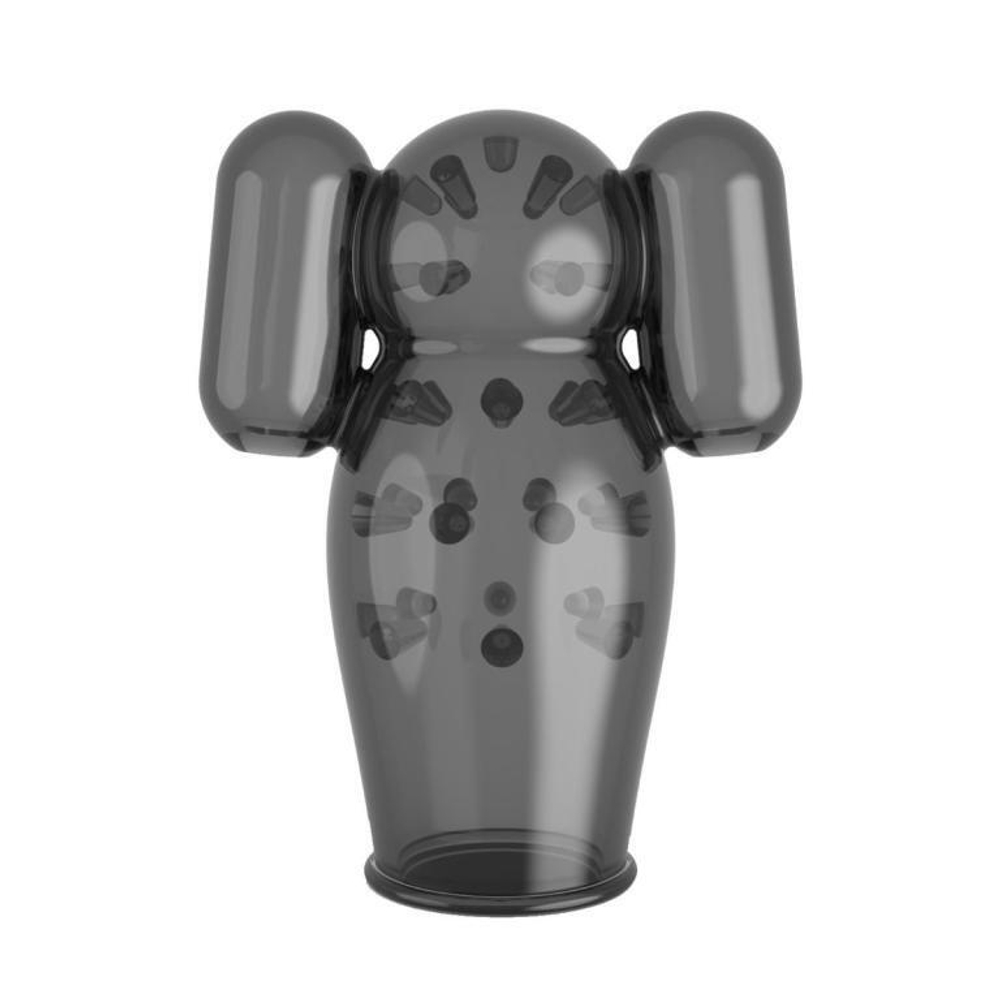 Черная вибронасадка для мастурбации Dual Power Masturbation Sleeve (Цвет: черный)