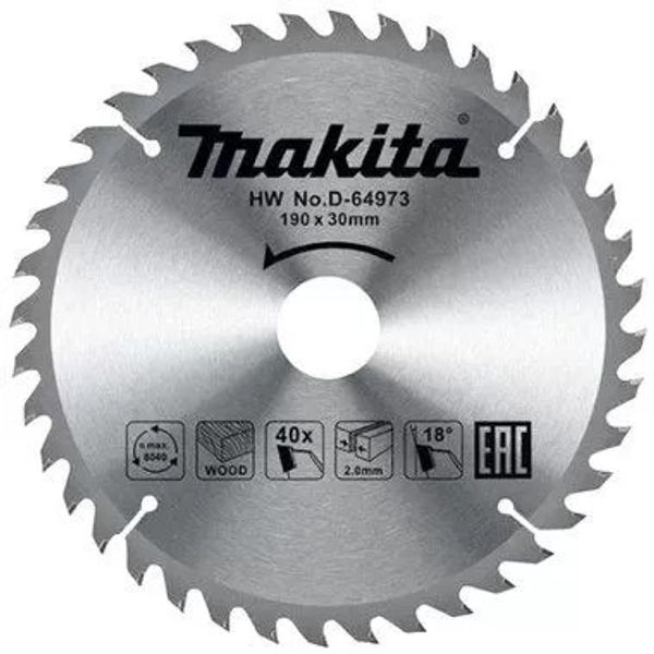 Диск пильный по дереву (190х30 мм; 40 зубьев) Makita D-64973