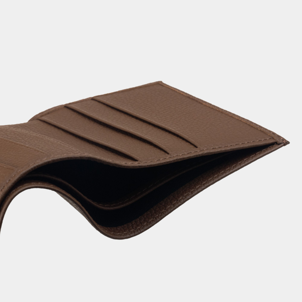 Портмоне из натуральной кожи теленка, цвета шоколад