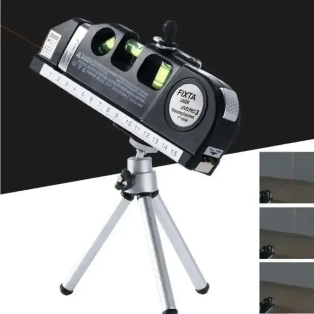 Лазерный уровень и рулетка, штатив, нивелир, инструменты для ремонта и строительства 4в1, Многофункциональный строительный уровень с рулеткой, подарок мужчине
