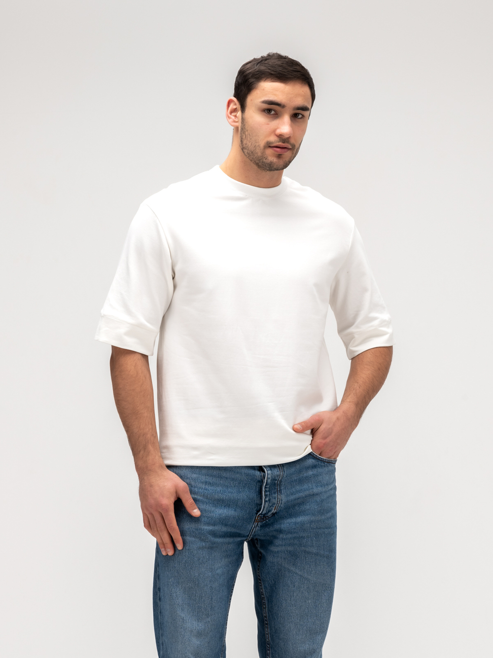 Футболка мужская плотная. Белая