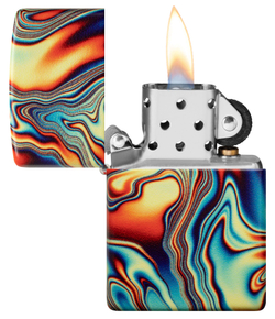 Зажигалка Zippo Swirl с покрытием Glow In The Dark Green, латунь/сталь, разноцветная, 38x13x57 мм