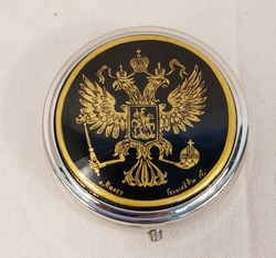 Таблетница с ручной росписью Палех "Герб РФ"