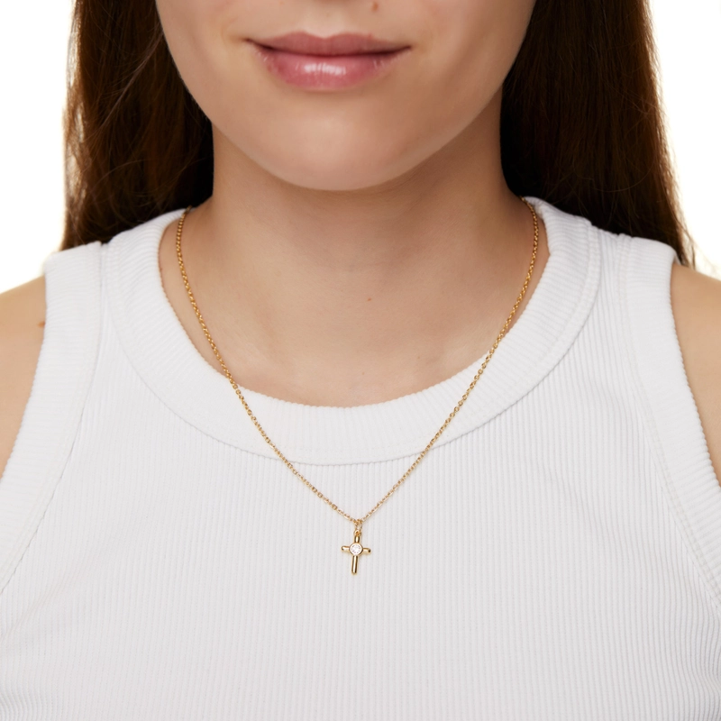 Колье Мини Изящный Кристалл – Крест