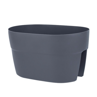 Ящик балконный на перила InGreen Villa de Fiori, двусторонний,40см,12л,фиксаторы,вулканический серый