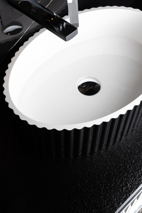 Boheme Раковина Canale рифл глянец чёрный