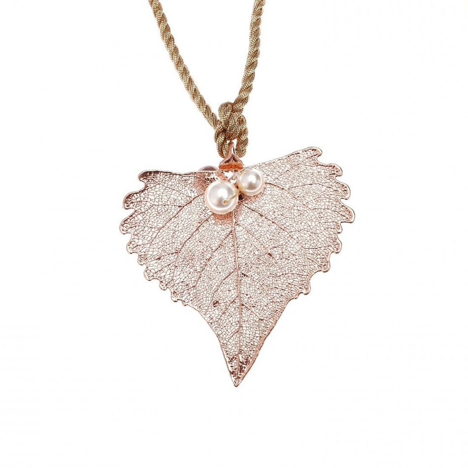 Колье лист Ester Bijoux Тополь LF34A-D RG BR