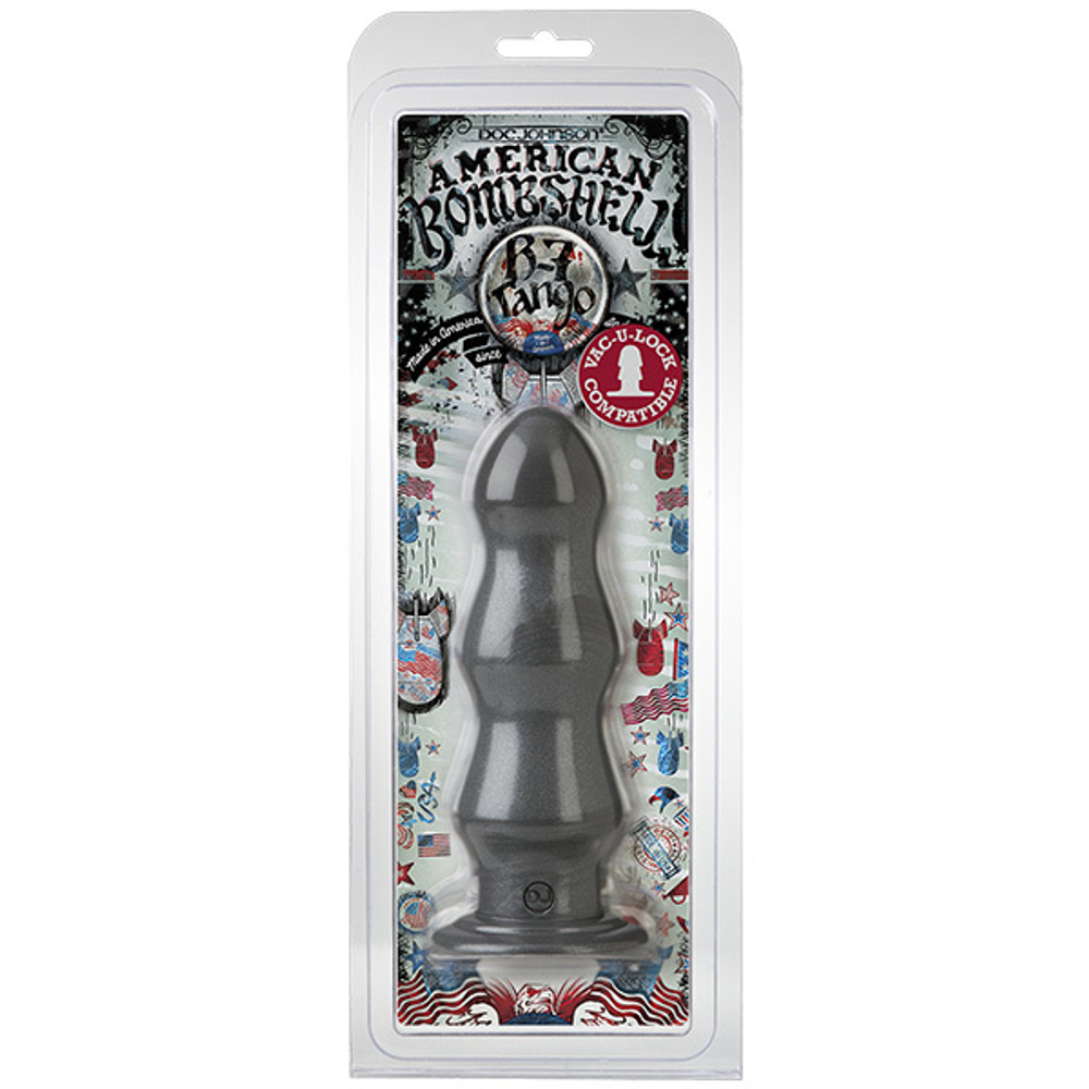 Серая анальная пробка 17,8см Doc Johnson American Bombshell B-7 Tango Gun Metal 270-39-CD