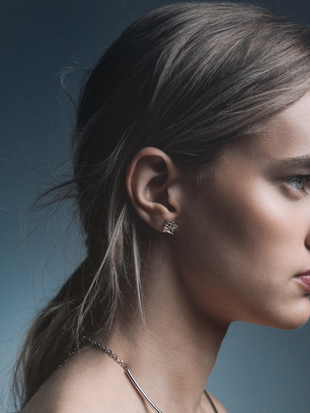 Серьги пусеты Square Light Yellow