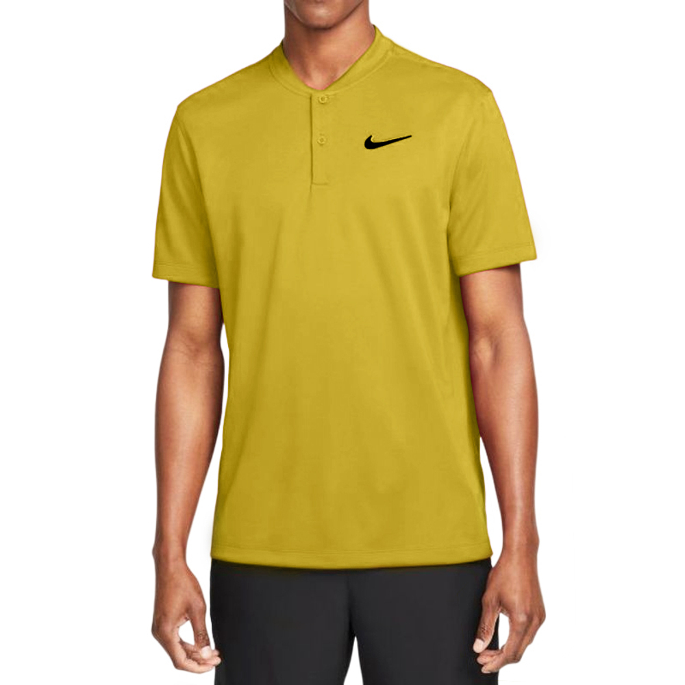 Мужское теннисное поло Nike Court Dri-Fit Blade Solid Polo - saturn gold/black