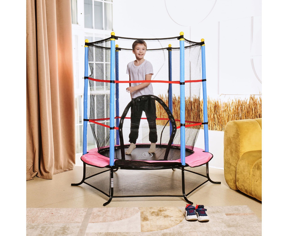 Батут детский DFC SMRKIDS 55" с сеткой, PINK