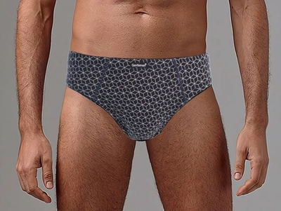 Мужские трусы-слипы с геометрическим рисунком (Размер: XL) (Цвет: темно-синий)