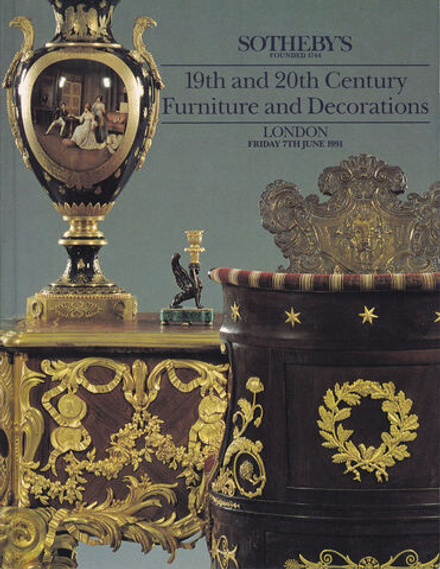Каталог аукциона Sotheby’s, Лондон, Мебель и декор XIX и XX веков от 7 июня 1991 года