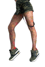 Молодежные колготки с цветным принтом (Размер: S-M-L) (Цвет: бежевый)