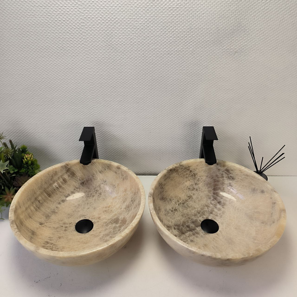 Раковина из оникса ПАРА! Bowl Grey TinLip BO-62977 45*45*17 42